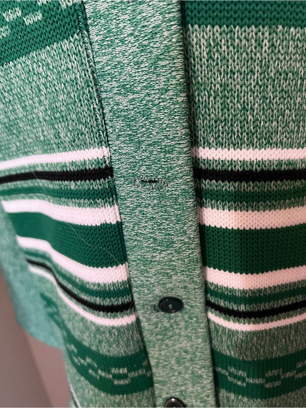 VTG 70s Miss Pernilla Green Knit Cardigan Pants Set 2pc Sporty Stripe 14 - Picture 6 of 14